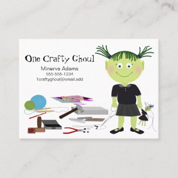 Crafty Girl Ghoul Business Card by NightOwlsMenagerie at Zazzle