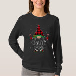 Crafty Gnome Buffalo Plaid Matching Family Christm T-Shirt<br><div class="desc">Crafty Gnome Buffalo Plaid Matching Family Christmas</div>