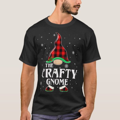Crafty Gnome Buffalo Plaid Matching Family Christm T_Shirt