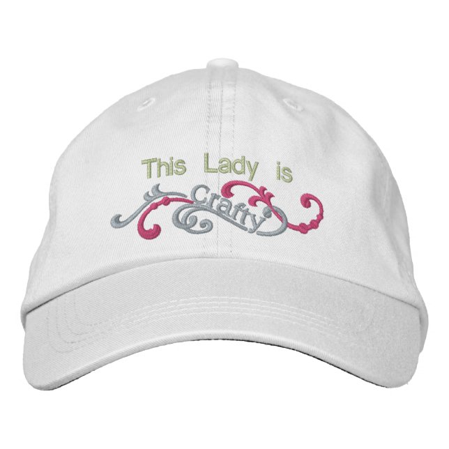 Crafty Lady Embroidered Baseball Cap (Front)