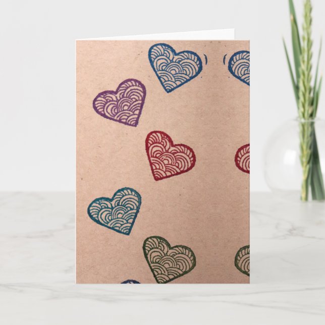 Crafty Love Hearts Card (Front)