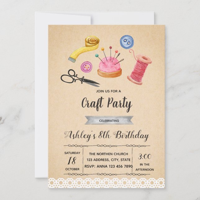 Crafty party invitation (Front)