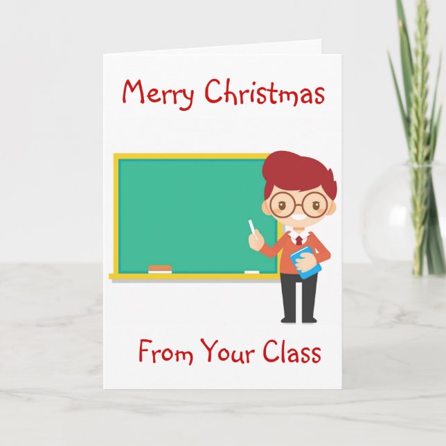 CRAFTY TREE FOR SPECIAL TEACHER AT CHRISTMAS HOLID HOLIDAY CARD (Front)