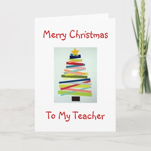 CRAFTY TREE FOR SPECIAL TEACHER AT CHRISTMAS HOLIDAY CARD