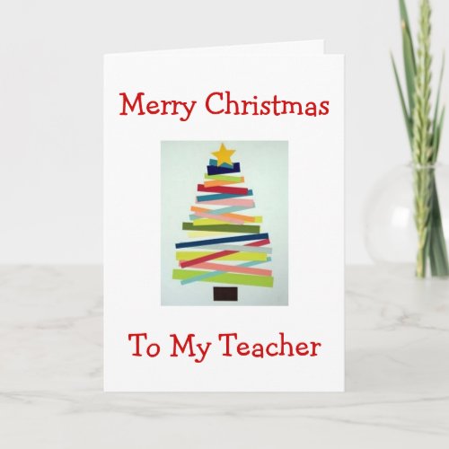 CRAFTY TREE FOR SPECIAL TEACHER AT CHRISTMAS HOLIDAY CARD