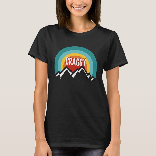 Craggy Vintage Retro Sunset T-Shirt (Front)