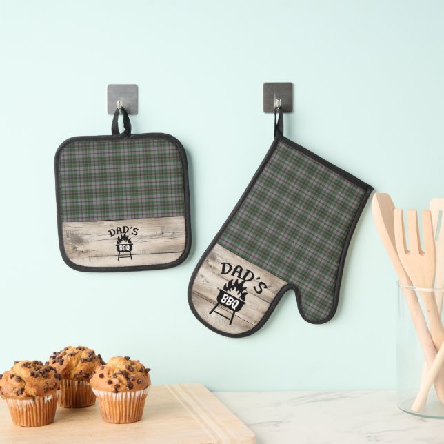 Craig Ancient Original Scottish Tartan Oven Mitt & Pot Holder Set (Insitu(Hanging))