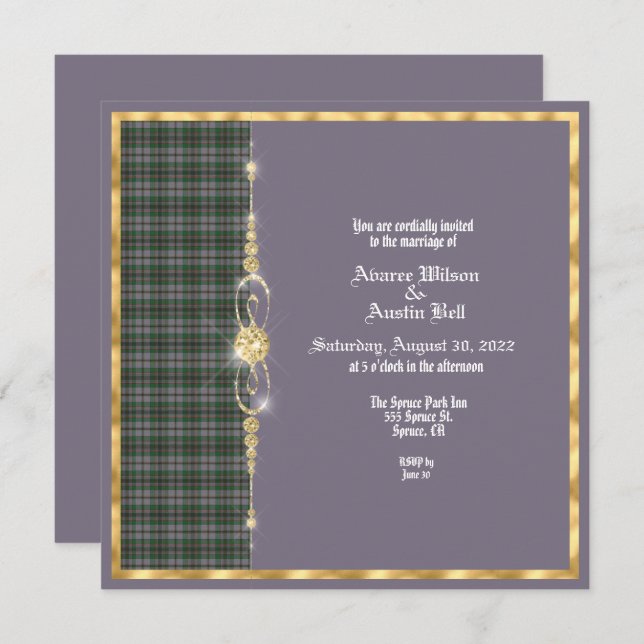 Craig Ancient Tartan Wedding Invitation (Front/Back)