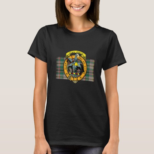 Craig Clan Scottish Crest and Tartan   T-Shirt (Front)