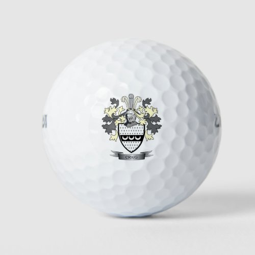 Craig Family Crest Coat of Arms Golf Balls