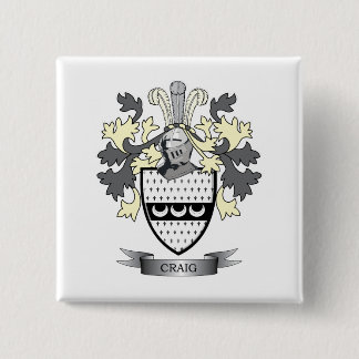 Craig Family Crest Coat of Arms Pinback Button