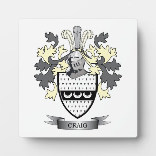 Craig Family Crest Coat of Arms Plaque