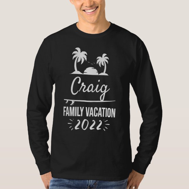 Craig Family Vacation Tropical Group Trip Beach T-Shirt (Front)