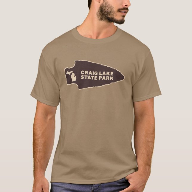 Craig Lake State Park Michigan MI Rustic Arrowhead T-Shirt (Front)