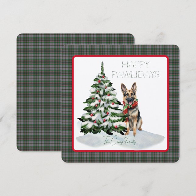 Craig Modern Tartan Happy Pawlidays Dog (Front/Back)