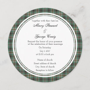 Craig Scottish Wedding Round Invitation
