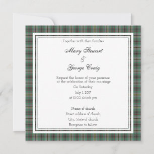 Craig Scottish Wedding Square Invitation