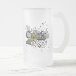 Craig Tartan Grunge Frosted Glass Beer Mug