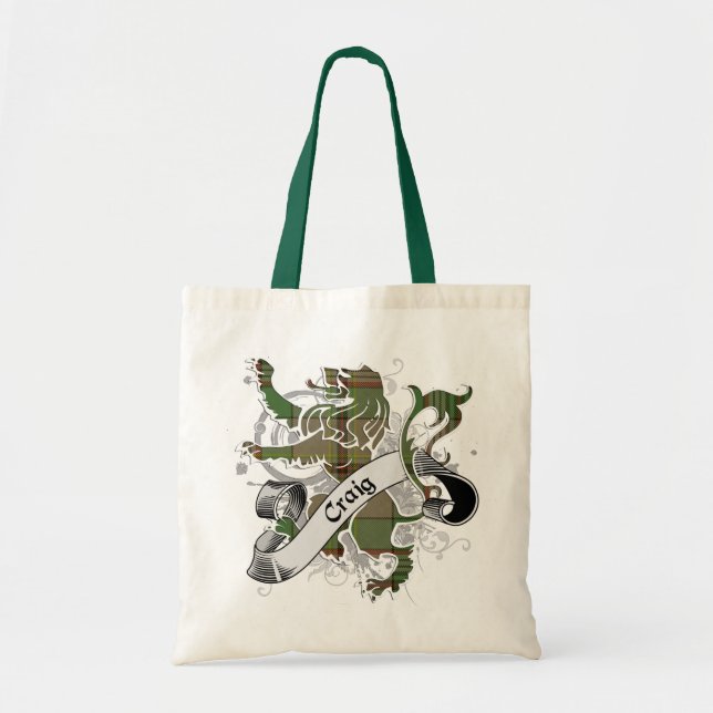 Craig Tartan Lion Tote Bag (Front)