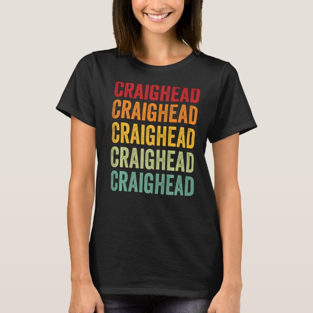 Craighead County Arkansas Rainbow Text T-Shirt (Front)