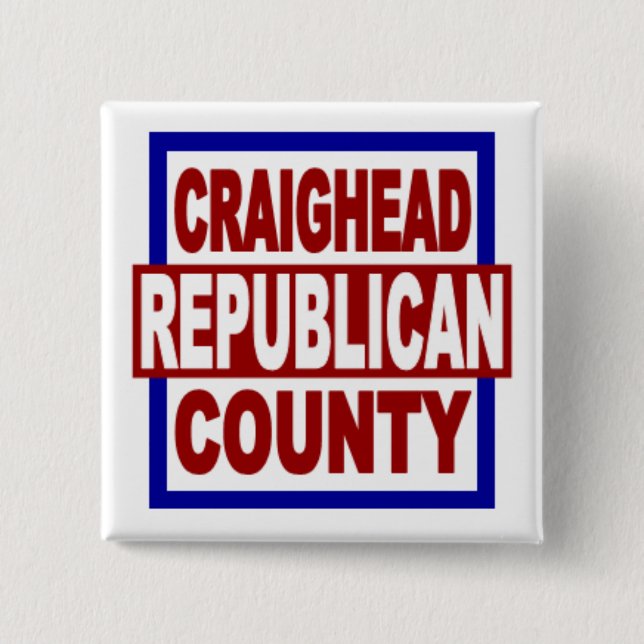 Craighead County Repubican 2" x 2" Square Button (Front)
