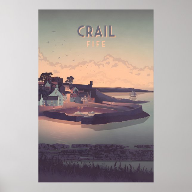 Crail Fife Scotland Seaside Travel Poster (Front)