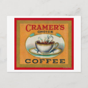 Cramer's Choice Coffee Label Postcard