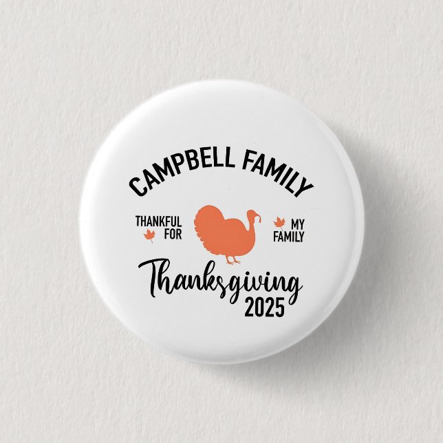 Crampbell Family 2025 Thanksgiving Turkey Dinner  Button (Front)