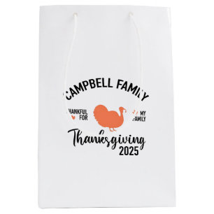 Crampbell Family 2025 Thanksgiving Turkey Dinner Medium Gift Bag