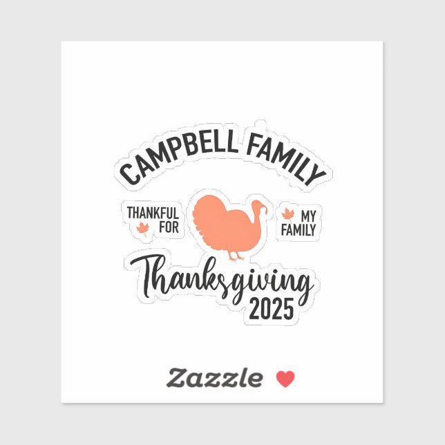 Crampbell Family 2025 Thanksgiving Turkey Dinner  Sticker (Sheet)