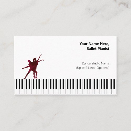 Cran Reds I PDD White Ballet Pianist Business Card