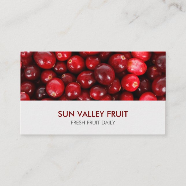 Cranberries Closeup Fruit Wholesale Retail Business Card (Front)