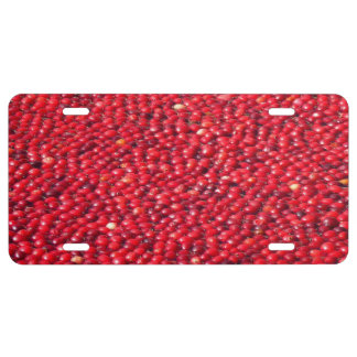 Cranberries Festive Red License Plate