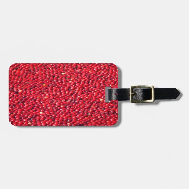 Cranberries Festive Red Luggage Tag (Front Horizontal)