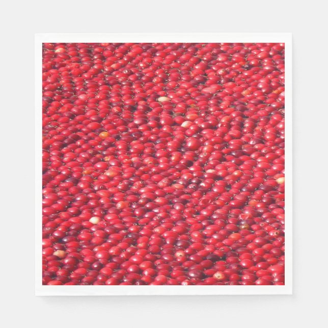 Cranberries Festive Red Napkins (Front)