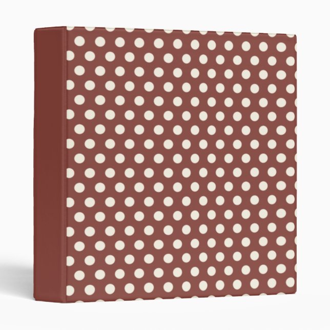 Cranberry and White Polka Dot 3 Ring Binder (Front/Spine)