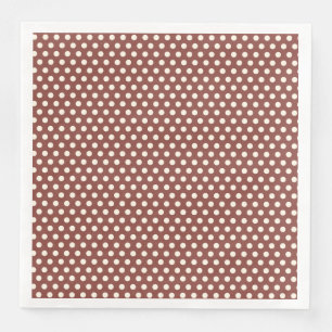 Cranberry and White Polka Dot Paper Dinner Napkins