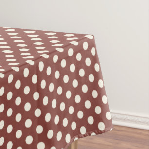 Cranberry and White Polka Dot Tablecloth