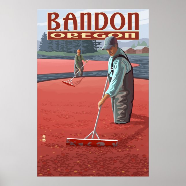 Cranberry Bogs Harvest - Bandon, Oregon Poster (Front)
