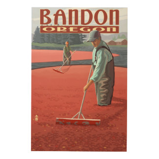 Cranberry Bogs Harvest - Bandon, Oregon Wood Wall Art