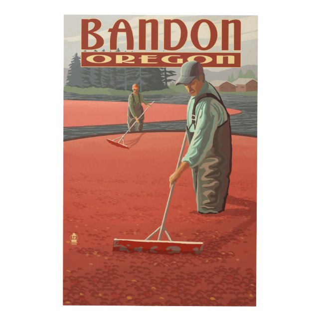Cranberry Bogs Harvest - Bandon, Oregon Wood Wall Art (Front)