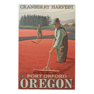 Cranberry Bogs Harvest - Port Orford, Oregon Wood Wall Decor