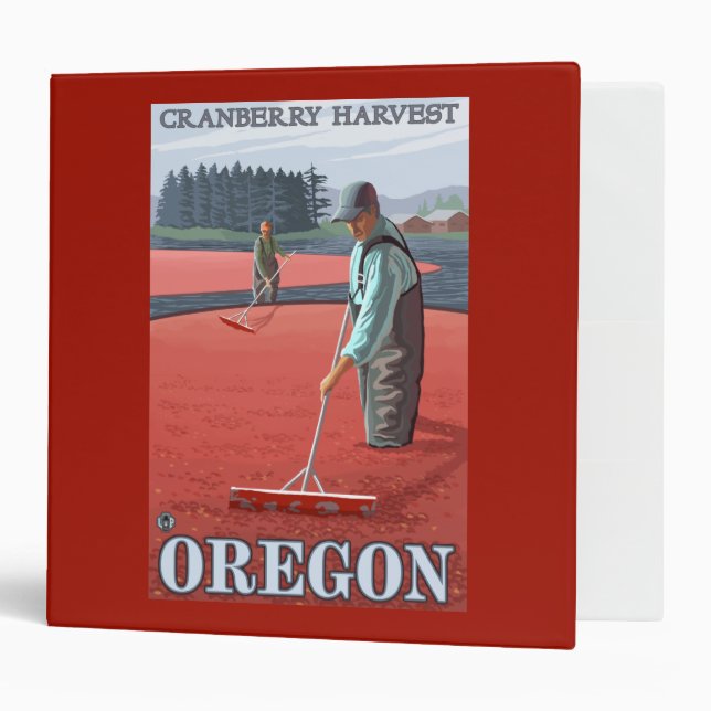 Cranberry Bogs Harvest Vintage Travel Poster Binder (Front/Inside)