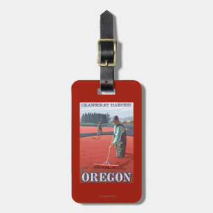 Cranberry Bogs Harvest Vintage Travel Poster Luggage Tag