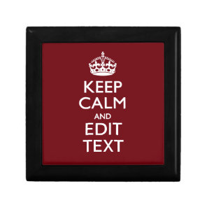 Cranberry Burgundy Keep Calm and Your Text Gift Box