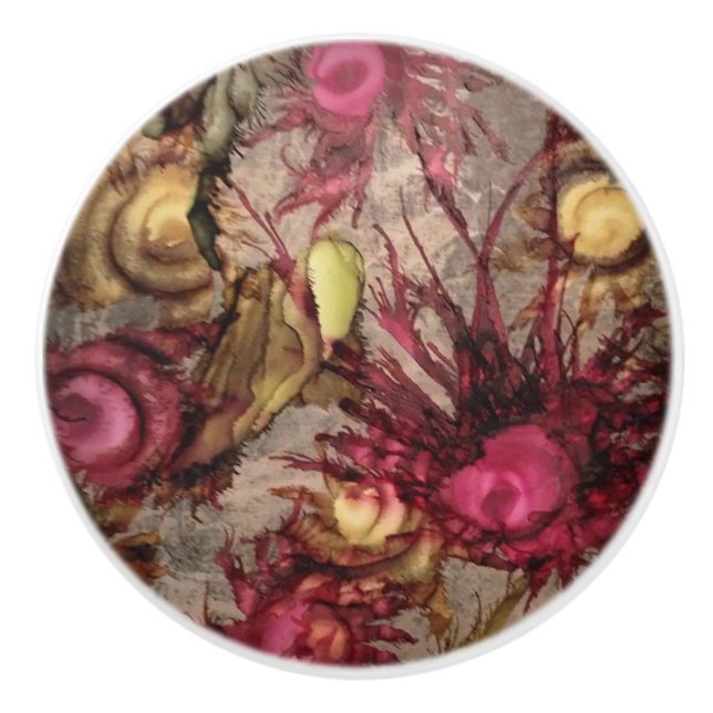 Cranberry Ceramic Knob (Front)