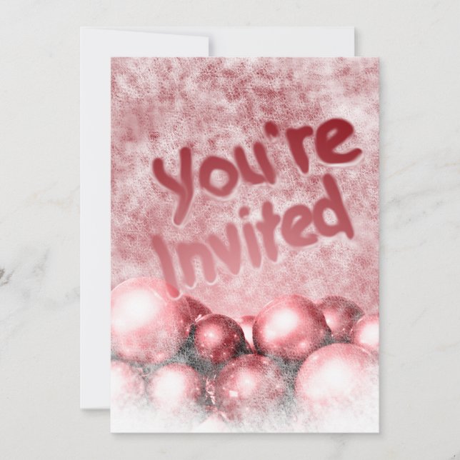 Cranberry Christmas Party Custom Invitations (Front)