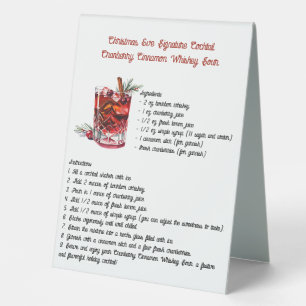 Cranberry Cinnamon Christmas Signature Cocktail Table Tent