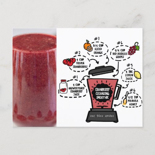 cranberry cleansing smoothie recipe  postcard