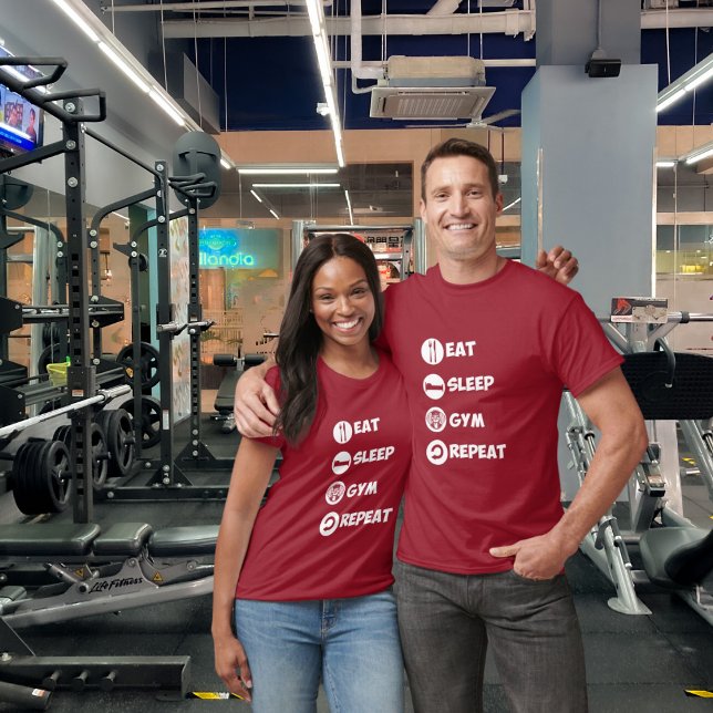 Cranberry Eat Sleep Gym Repeat Icon T-Shirt (Creator Uploaded)